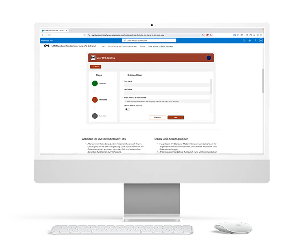 Power App für Digitales Mitglieder Onboarding im Standard Motor Interface Verein, umgesetzt von Vertical Meters.